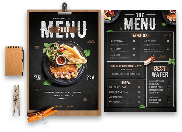 Pictures of hot sale menus