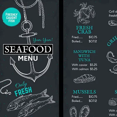 Seafood Menu Designs